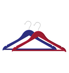 Two Colored Hangers On A White Background