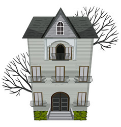 Haunted Mansion Building On White Background