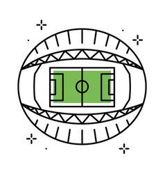 Isolated Colored Soccer Stadium Icon Aerial View