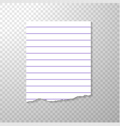 Lined Torn Piece Of Paper From Notebook Clean