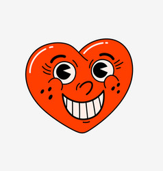 Retro Style Cartoon Heart Character Groovy