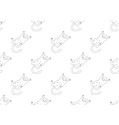 White Cute Cat Laying On Back Seamless Background