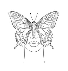 Butterfly And Woman Face