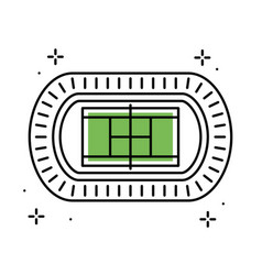 Isolated Colored Tennis Stadium Icon Aerial View