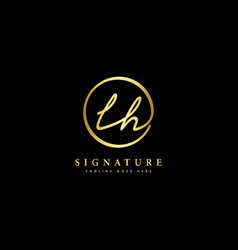 L H Lh Initial Letter Handwritten Signature Logo