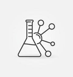 Chemical Formula With Flask Concept Linear