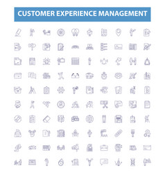 Customer Experience Management Line Icons Signs