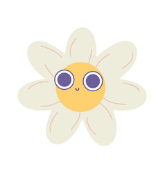 Groovy Daisy Flower Smiley Flat