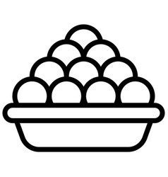 Ladoo Dish Outline Icon Hindu Festival Hindu