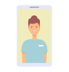 Nurse Online Help Icon Cartoon Hospital