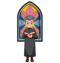 Priest Cartoon Character Isolated