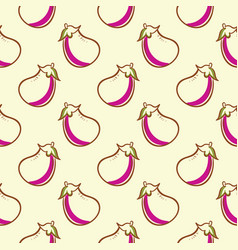 Small Yellow Eggplant Seamless Pattern