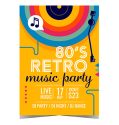 80s Retro Music Party Poster Or Invitation Card