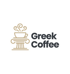 Greek Coffee Pillar Column Ionic Logo Icon