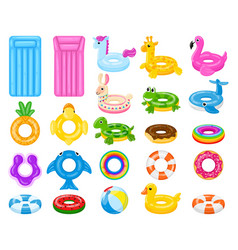 Cartoon Swimming Circles Pool Or Beach Water