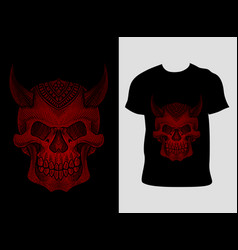 Demon Skull Head With T Shirt Design