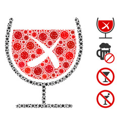 No Wine Drinking Collage Covid19 Virus Icons