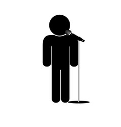 Stick Man Say Into Microphone