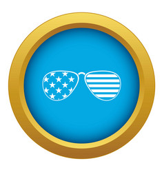 American Glasses Icon Blue Isolated