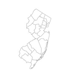 Blank New Jersey Map Silhouette