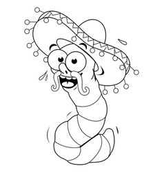 Cartoon Tequila Worm Coloring Page