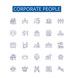 Corporate People Line Icons Signs Set Design