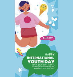 Flat International Youth Day Post Stories Set