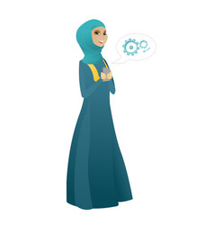 Muslim Business Woman Holding A Mobile Phone