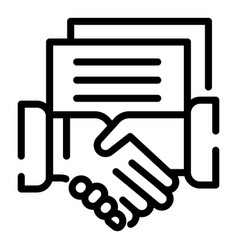 Notary Judge Handshake Icon Outline Style