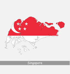 Singapore Map Flag