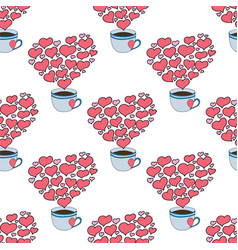 Valentines Day Seamless Pattern With Coffee Cup