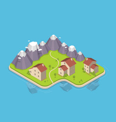 3d Isometric Flat Icon Of Mountain Nature