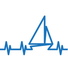 Boat Heartbeat Heartbeat Pulse Line Sailing