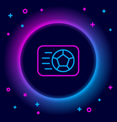 Glowing Neon Line Soccer Football Ball Icon