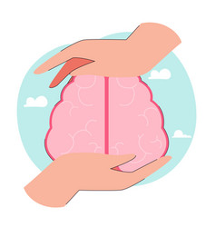 Hands Holding Human Brain