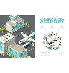 Isometric International Airport Composition