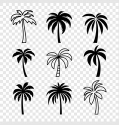 Palm Trees Tree Icon Set Isolated