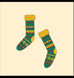 Cozy Bright Socks With An Ornament