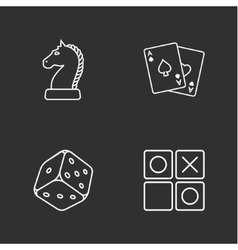 Four Flat Game Icons