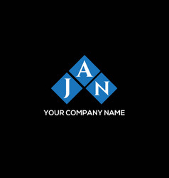 Jan Letter Logo Design On Black Background