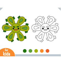 Coloring Book Cute Bacteria And Virus Character