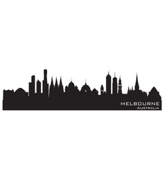 Melbourne Australia City Skyline Silhouette