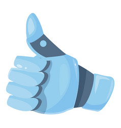 Blue Robot Hand Showing Thumbs Up Gesture Agree