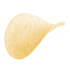 Potato Chips One Isolated On White Background