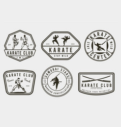 Set Of Vintage Karate Or Martial Arts Logos