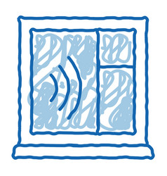 Soundproof Window Doodle Icon Hand Drawn