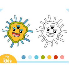 Coloring Book Cute Bacteria And Virus Character