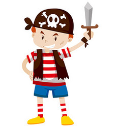 Little Boy Dressed Up As Pirate