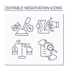 Negotiation Line Icons Set