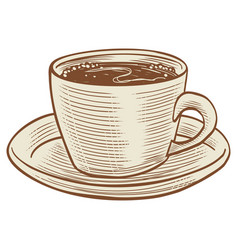 Coffee Cup Vintage Drawing Logo Design